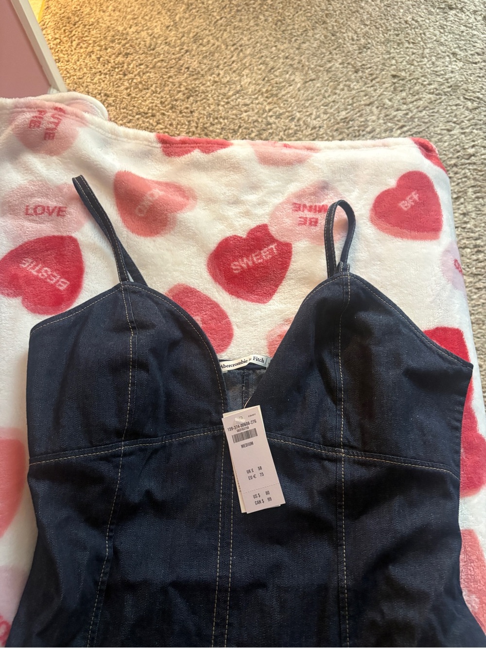 Dark Blue Denim Spaghetti-Strap Dress - Picture 4 of 4